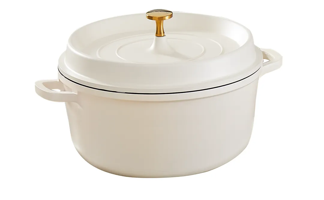 Spring USA 8658-2-28 Ironlite Casserole, 7.2 qt (6.8 L), 11" Dia, 4-3/4" H, White, Alum/Ceramic