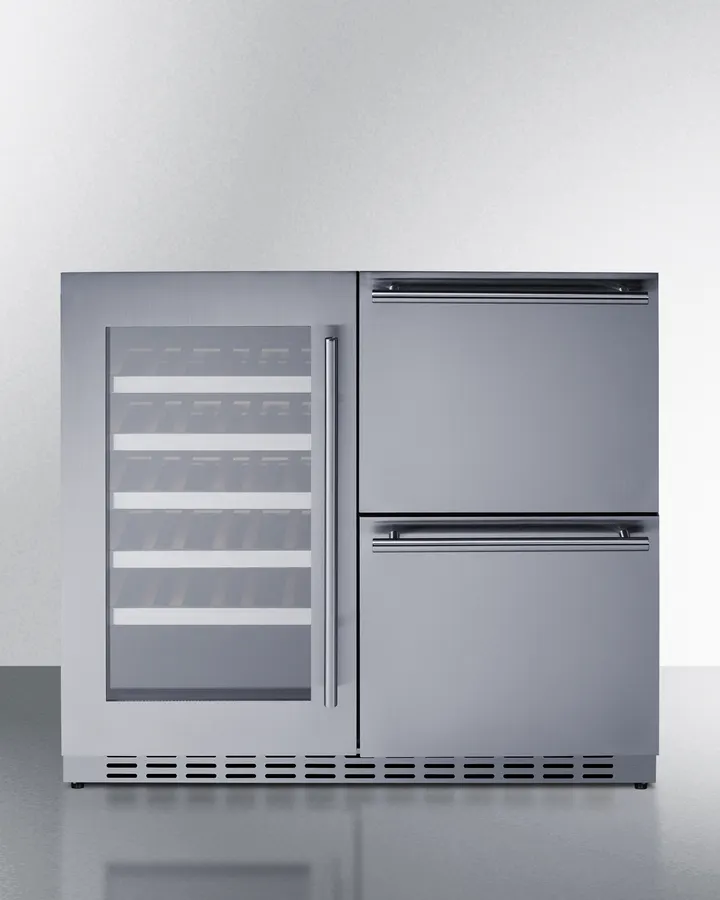 Summit ADRWC36 Wine Cellar Cabinet – 36" Wide, 34 Bottle Capacity, Stainless Steel, ADA Compliant