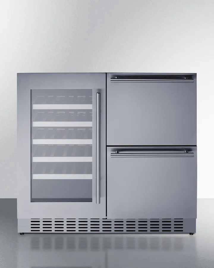 Summit SWCDAR36UC Wine Cellar Cabinet – 36" Wide, 34 Bottle Capacity, Dual Zone