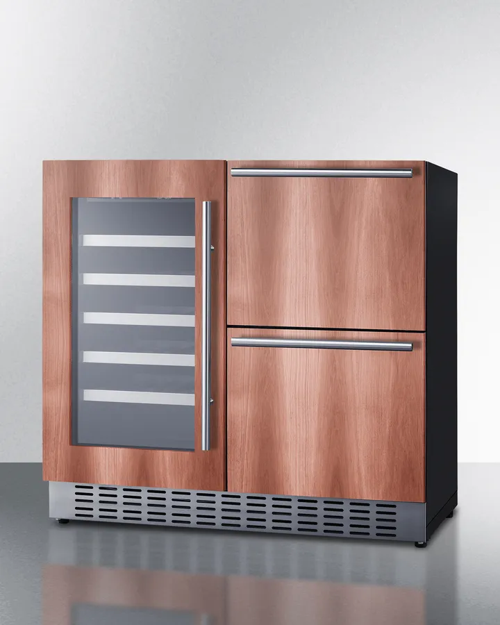 Summit SWCDAR36UCPNR Wine Cellar Cabinet – 36” Wide, 34 Bottle Capacity, Stainless Steel, LED