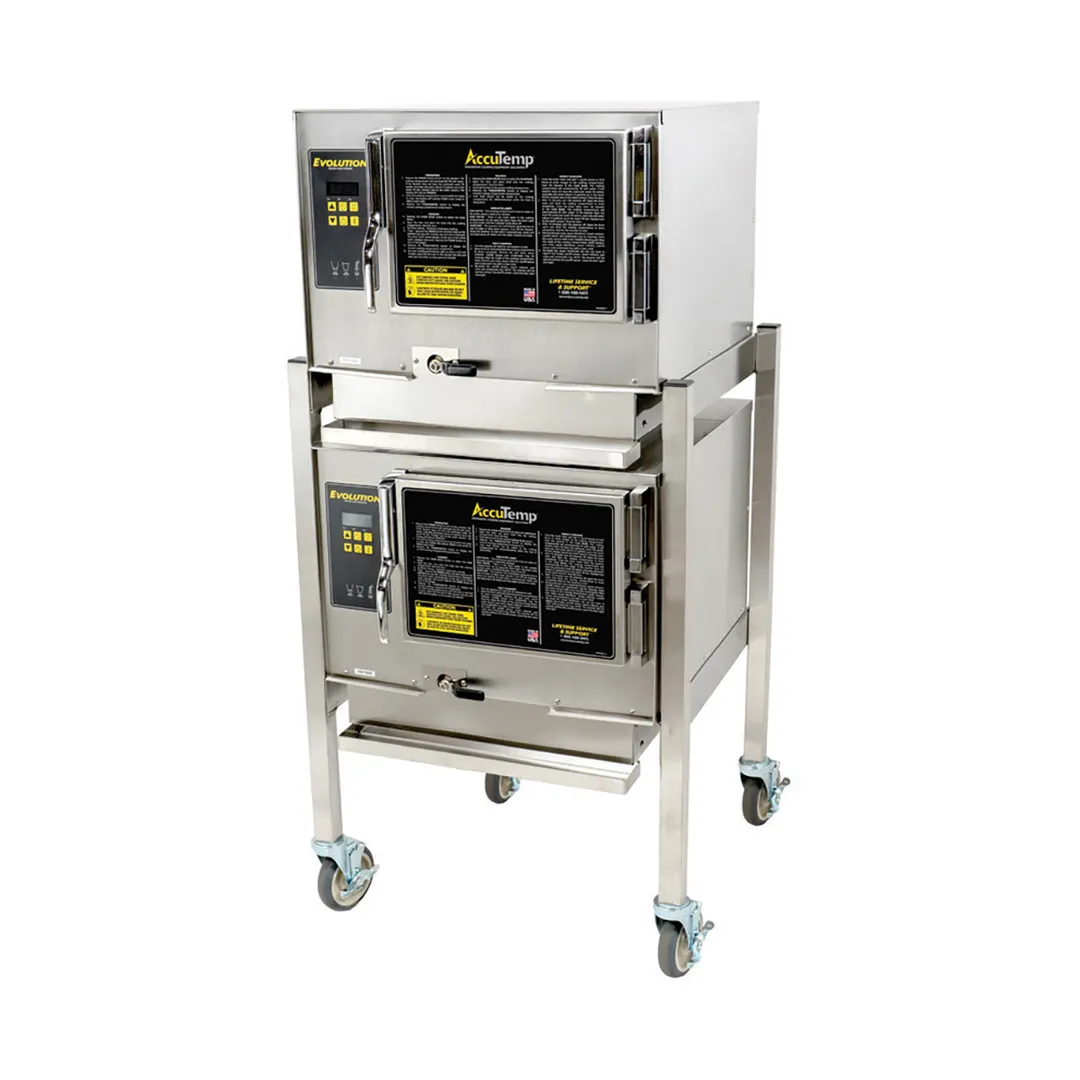 AccuTemp P31201E060 DBL 6 Pan LP Gas Boilerless Connected Steamer w/ Double Stacked, Stand