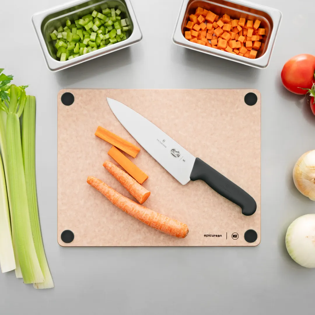 Epicurean 622-14110103 Cutting Board, 14.5" x 11.25" x 3/8" Thick Natural Composite with Black Feet