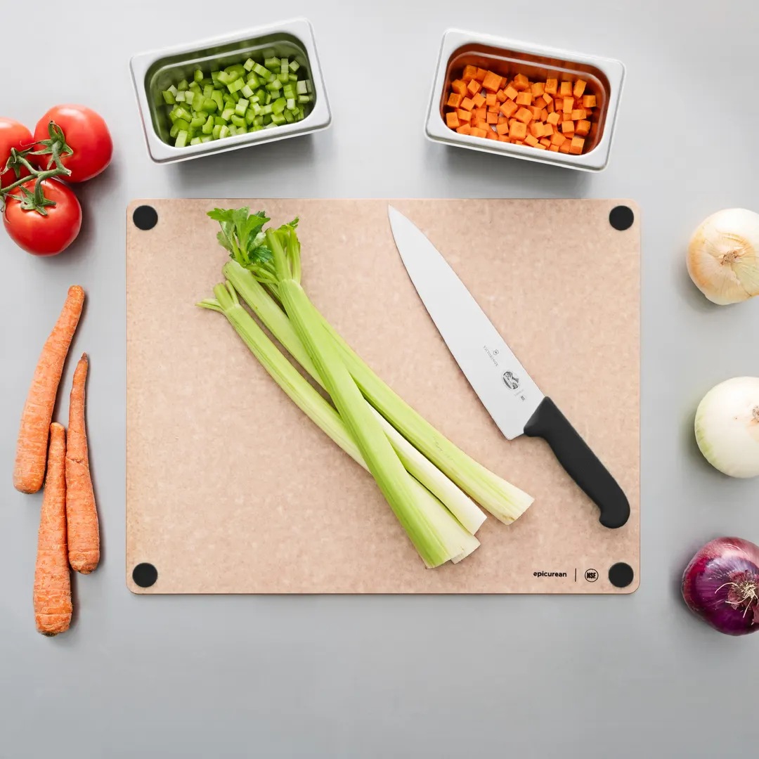 Epicurean 622-19150103 Cutting Board, 19.5" X 15" X 3/8", Natural With Black Feet, Composite