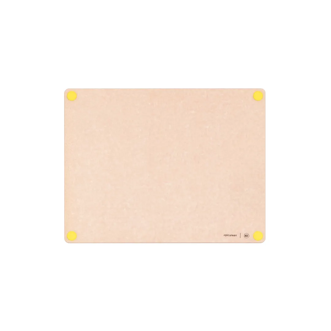 Epicurean 622-19150108 - 19.5" x 15" x 3/8" Natural Paper Cutting Board, Yellow Feet