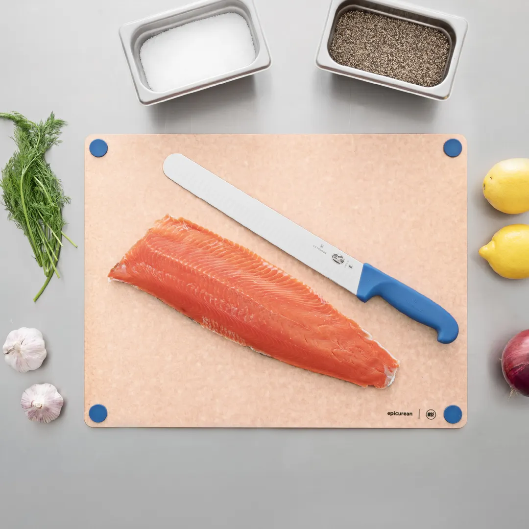 Epicurean 622-19150119 Non-Slip Cutting Board, 19.5" x 15" x 3/8", Blue Feet, Heat-Resistant 350°F