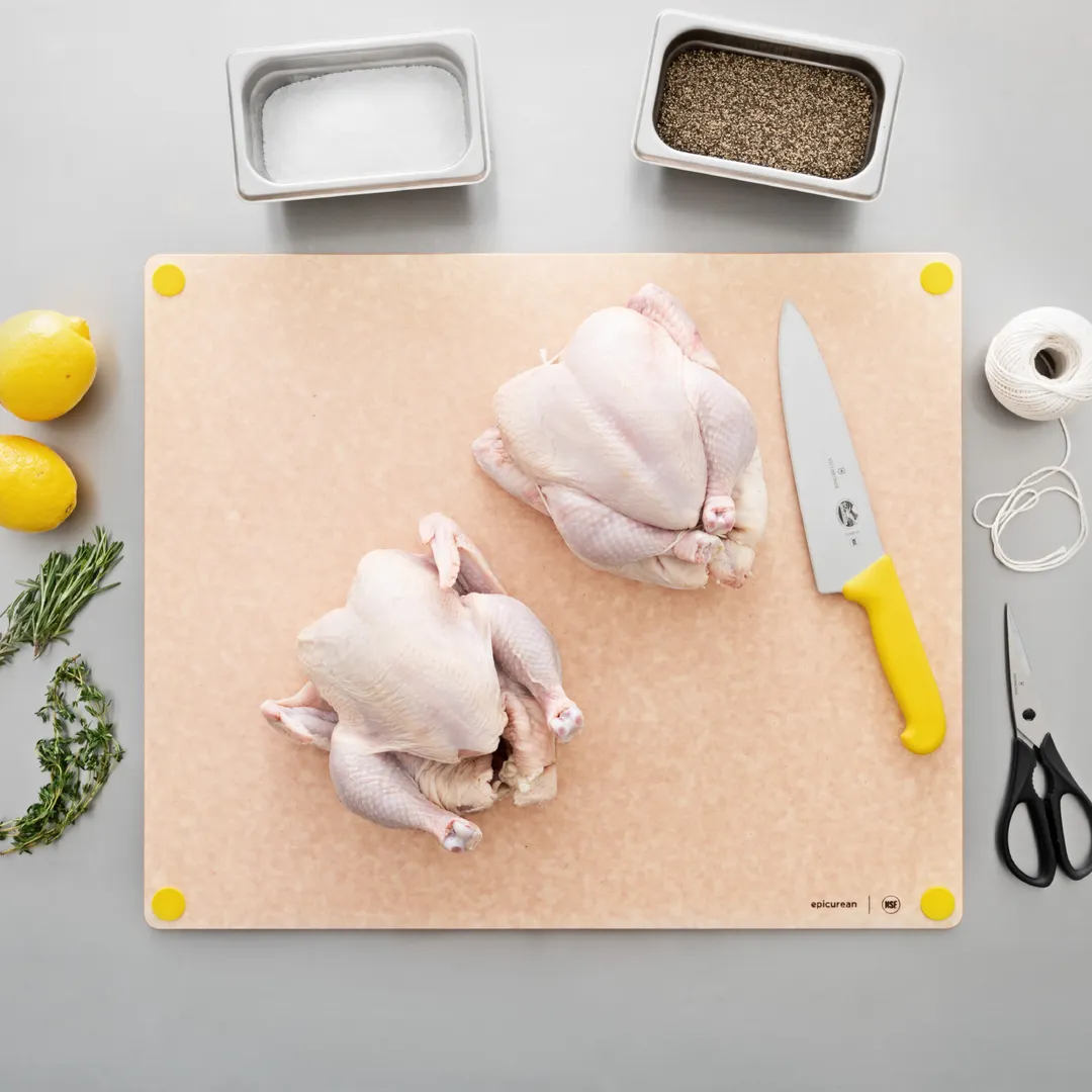 Epicurean 622-23190108 Board 23" x 19" x 3/8" Natural Paper Yellow Feet NSF Dishwasher Heat‑R 350°F