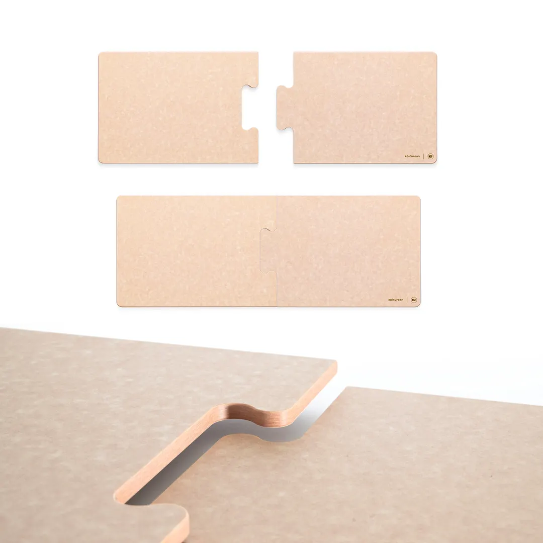 Epicurean 629-271001 Puzzle Board, Rectangular 27"x10"x3/8" Comp Nat 2-Pc, Dishwasher Safe 350°F