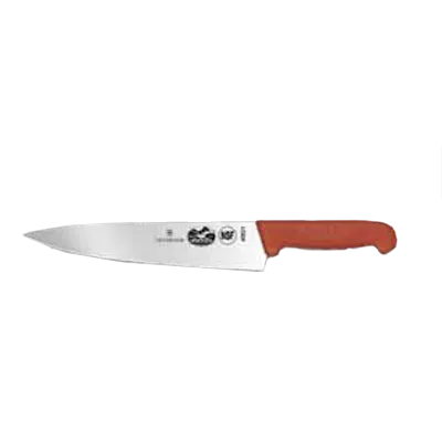 Victorinox 5.2001.25 Chef Knife - 10" Blade, 2-1/4" Red Fibrox Plastic Handle, Stamped Slip-Res NSF