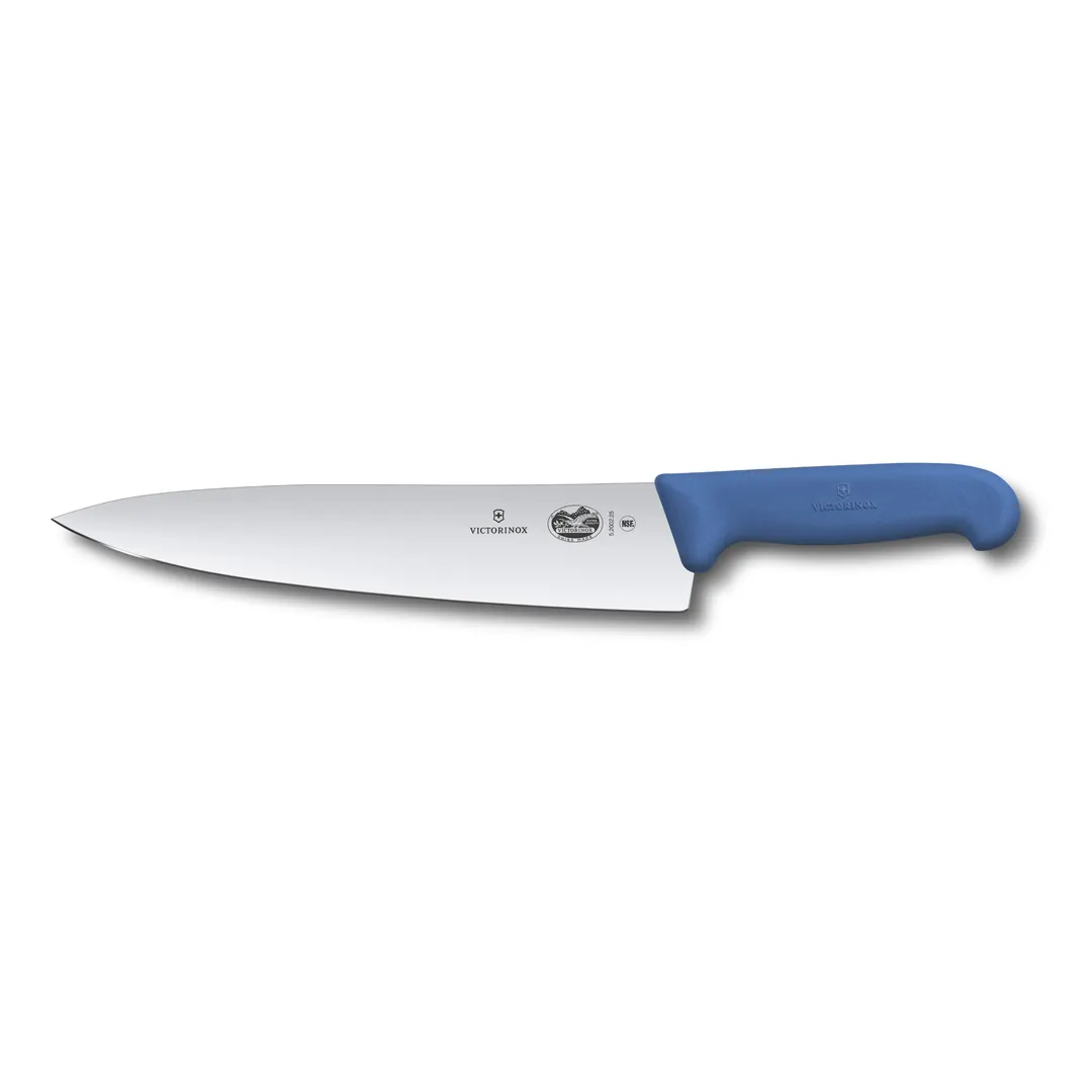 Victorinox 5.2002.25B Chef Knife – 10" Blade, Blue Fibrox Handle, Steel, 10"-11" Length