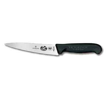 Victorinox 5.2003.15 Chef Knife – 6" Blade, Black Fibrox Handle 1-1/4" Width Stamped, NSF
