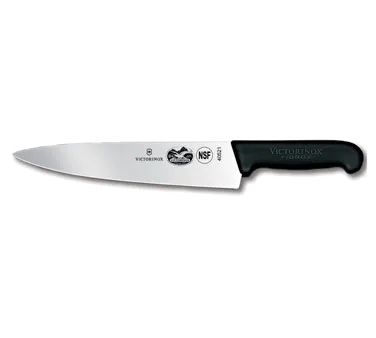 Victorinox 5.2003.25 Chef Knife - 10" Blade, 2-1/4" Black Fibrox Handle Stamped Slip-Resistant NSF