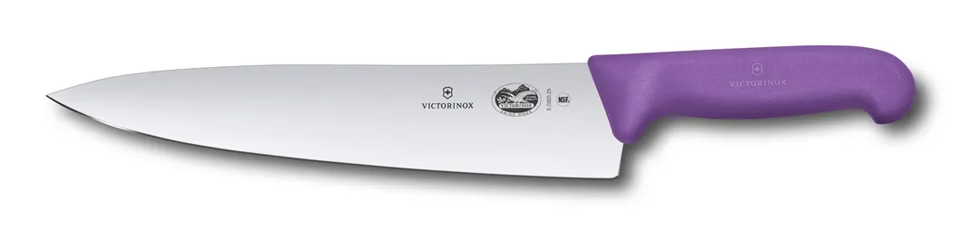 Victorinox 5.2005.25 Chef Knife – 10" Blade, 2-1/4" Purple Fibrox Slip‑Resistant Handle, NSF