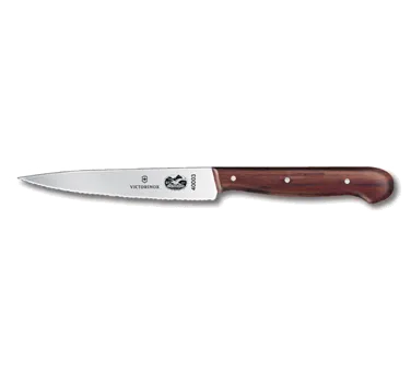 Victorinox 5.2030.12 Utility Knife – 4-3/4" Serrated Blade, Wood Handle, Stamped, 3"‑4" Length