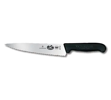 Victorinox 5.2033.19 Chef Knife – 7½" Blade, Serrated Edge, Black Fibrox Pro Handle, NSF