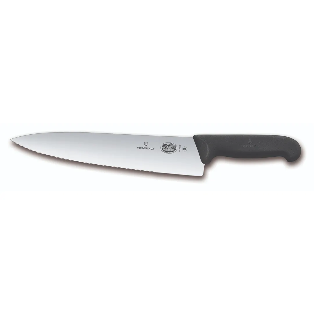 Victorinox 5.2033.25B Sandwich Knife, 10" Blade, Stainless Steel, Black Fibrox Handle, Serrated Edge