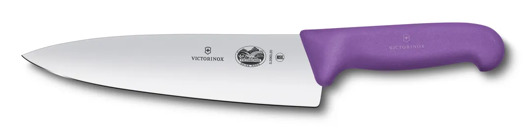 Victorinox 5.2065.20 Chef Knife – 8" Blade, 2" Handle, Purple Fibrox Pro Slip‑Resistant NSF