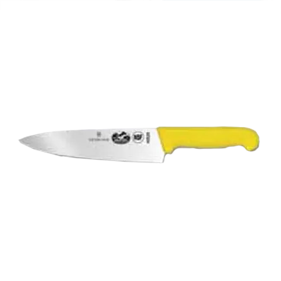 Victorinox 5.2068.20 Chef Knife - 8" Blade, 2" Handle, Yellow Fibrox Slip-Resistant, Stamped, NSF