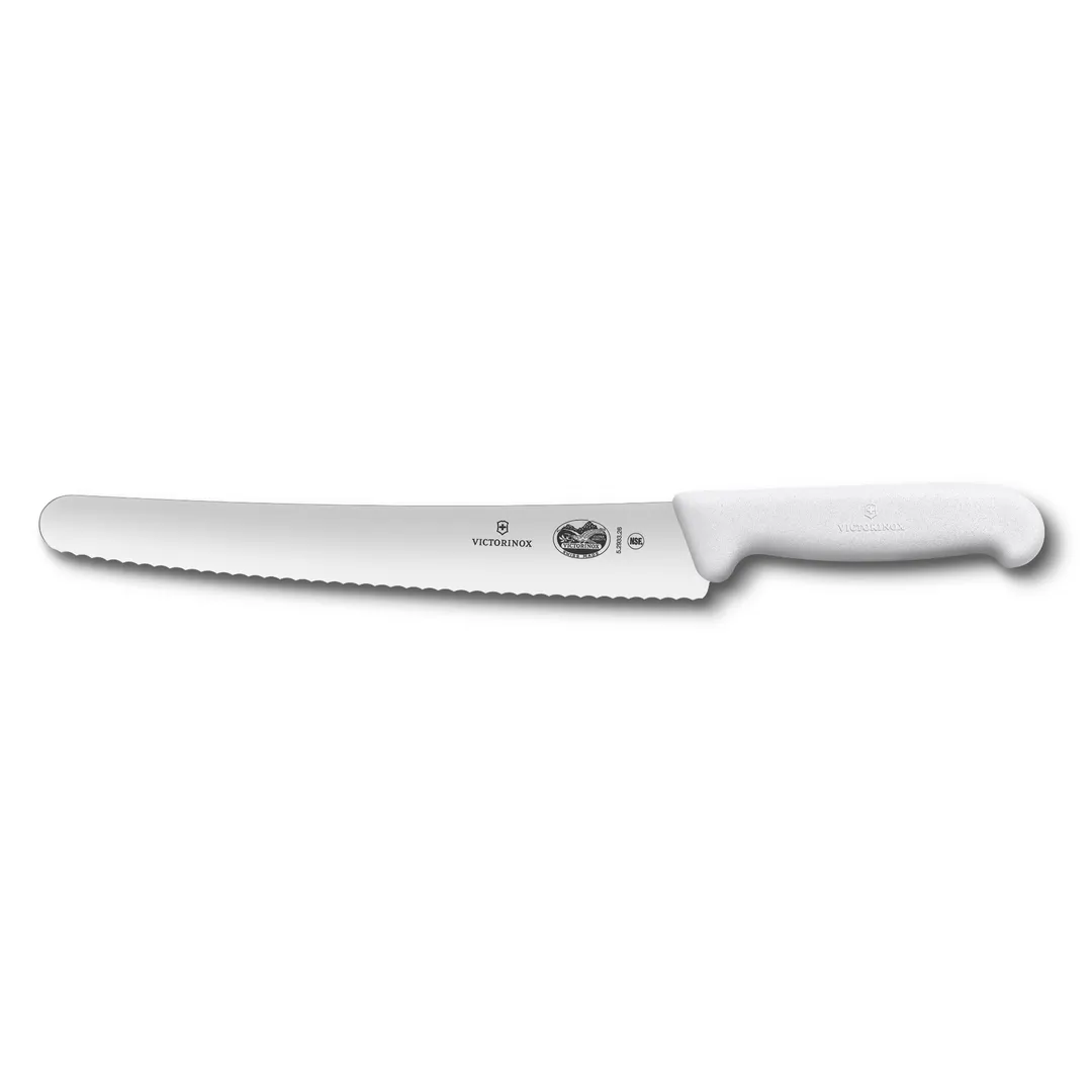 Victorinox 5.2937.26B - Baker’s Bread & Cake Knife, 10-1/4" Blade, White Fibrox Handle, 10"-11" Blade