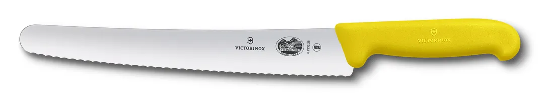 Victorinox 5.2938.26 Bread & Sandwich Knife, 10-1/4" Serrated Blade, 1-1/4" Yellow Fibrox Handle, NSF