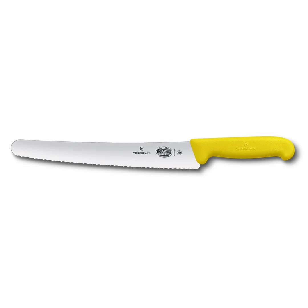 Victorinox 5.2938.26B Bread & Cake Knife, 10.25" Serrated Blade, Yellow Wood Handle