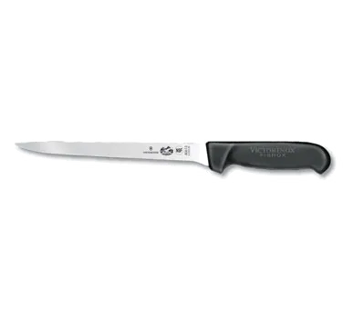 Victorinox 5.3763.20 Bon/Fil Knife, 8" Flex Blade, Steel, Black Plast Hdl, Stamped, Slip‑Resistant/NSF