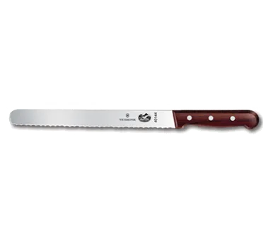 Victorinox 5.4230.25 Slicer Knife - 10" Blade, Serrated Edge, Stamped Style, 1-1/4" Wood Handle