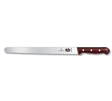Victorinox 5.4230.30 Slicer Knife – 12" Blade, Serrated Edge, Stamped, 1-1/4" Wood Handle