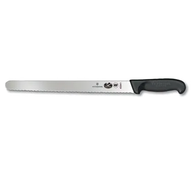 Victorinox 5.4233.30 Slicer Knife – 12" Blade, 1-1/4" Black Fibrox Nylon Handle, Serrated Edge, NSF