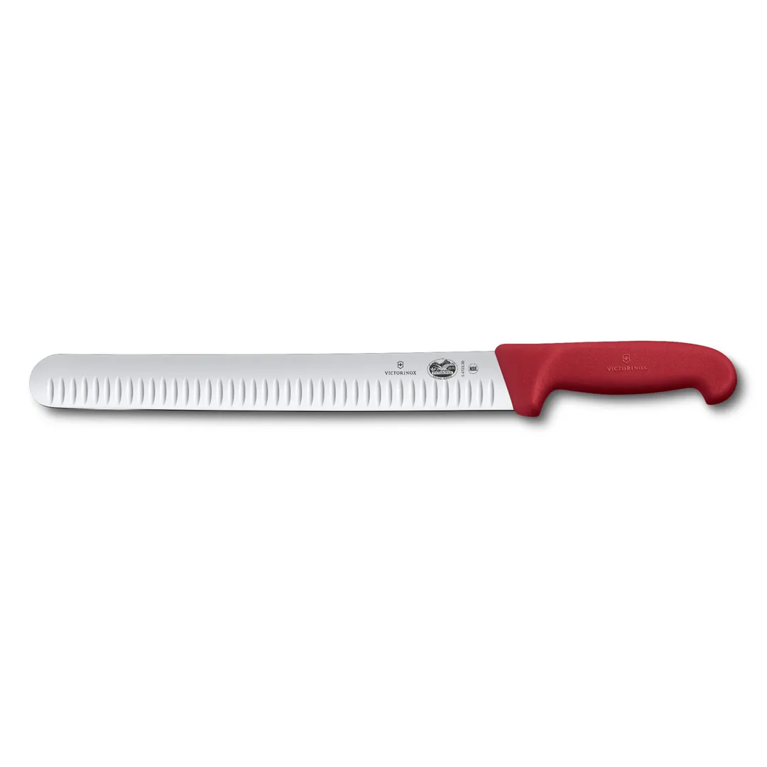 Victorinox 5.4721.30B Slicer Knife – 12" Granton Blade, Stamped, Wood Handle, Ideal for Meat Carving