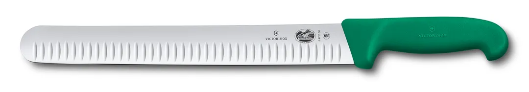 Victorinox 5.4724.30 Slicer Knife – 12" Blade, 1-1/4" Handle, Granton, Green Fibrox Slip‑Resistant