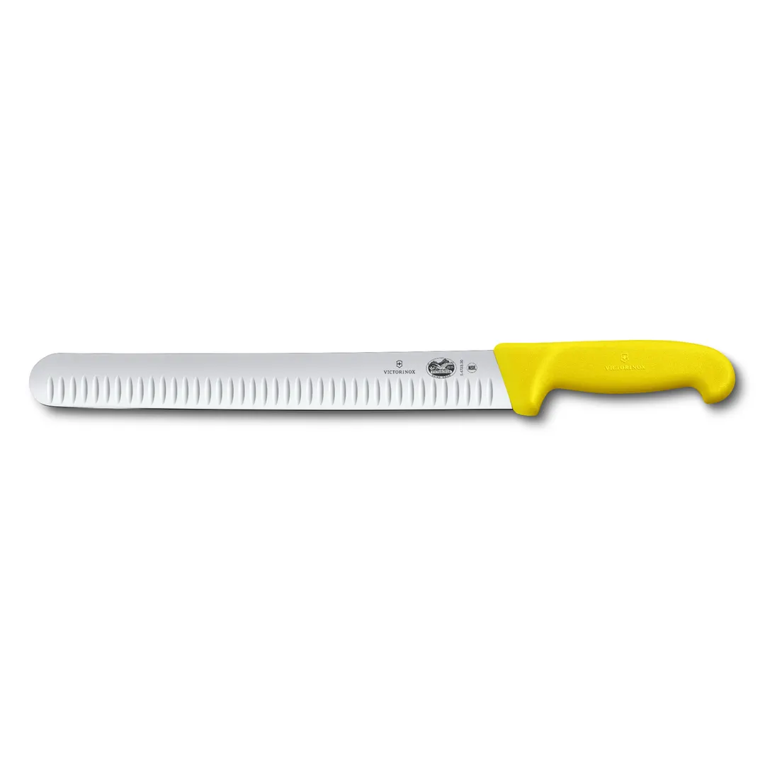 Victorinox 5.4728.30B Slicer Knife – 12" Granton Blade, Stamped, Wood Handle
