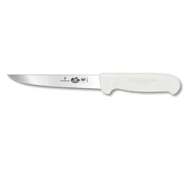 Victorinox 5.6007.15 Boning Knife - 6" Extra-Wide Stiff Blade, White Fibrox Handle, Carbon Steel