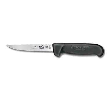 Victorinox 5.6103.12 Boning Knife – 5" Stiff Blade, Carbon Steel, Black Fibrox Plastic Handle, NSF