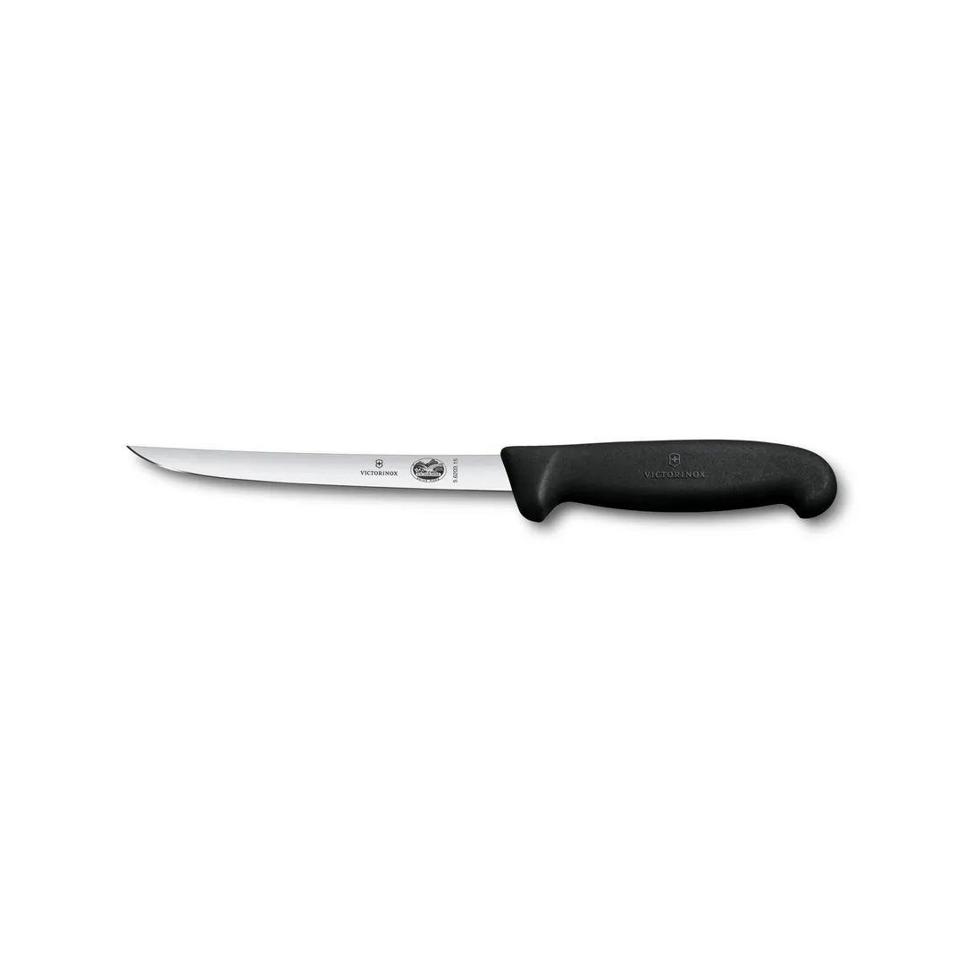 Victorinox 5.6203.15B Boning Knife – 6" Narrow Stainless Steel Blade, Stamped Black Fibrox Handle