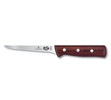 Victorinox 5.6406.12 Boning Knife - 5" Stamped Straight Blade, High Carbon Steel, Stiff, Wood Handle