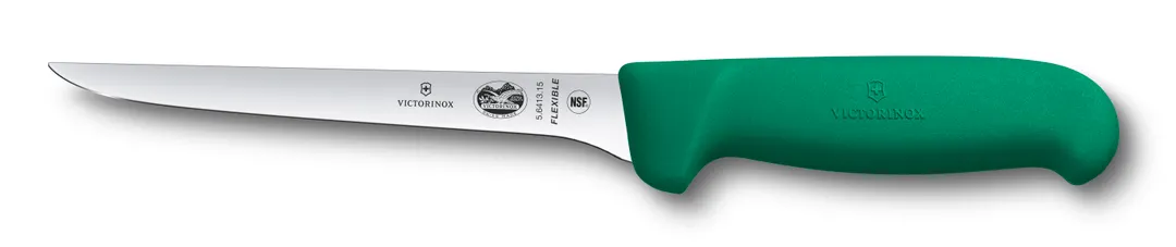Victorinox 5.6414.15 Boning Knife – 6" Straight Blade, Stainless Steel, Green Fibrox Handle, NSF
