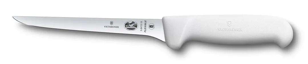 Victorinox 5.6417.15 Boning Knife – 6" Blade, White Fibrox Pro Handle, Carbon Steel, NSF