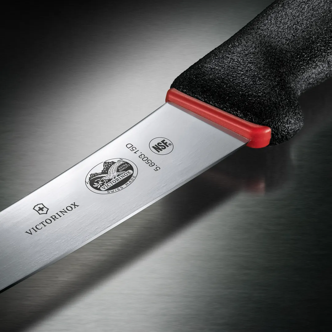Victorinox 5.6503.15D Boning Knife - 6" Curved Blade, Black Plastic Handle, NSF