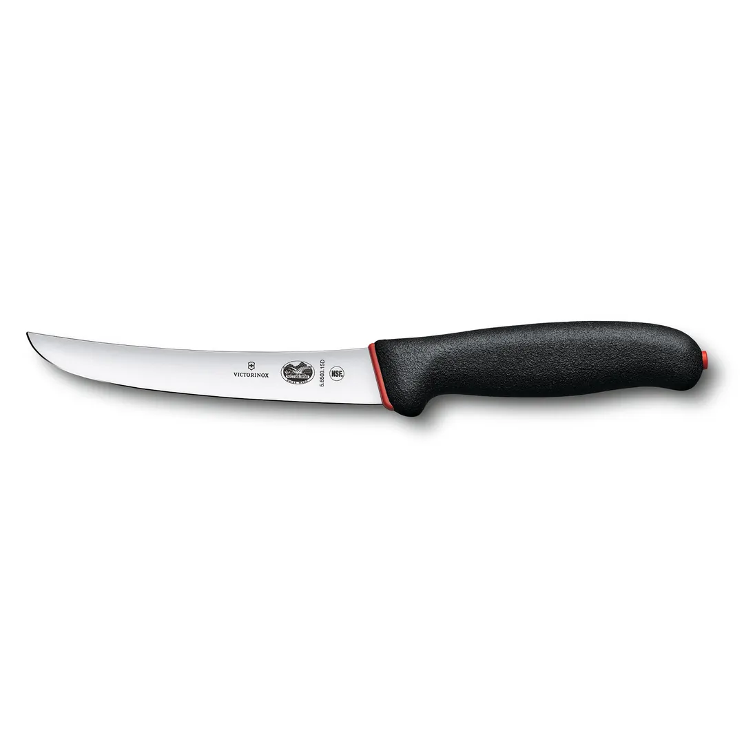 Victorinox 5.6503.15D Boning Knife - 6" Curved Blade, Black Plastic Handle, NSF