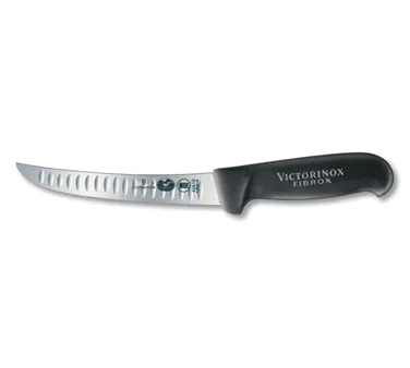 Victorinox 5.6523.15 Boning Knife 6" Blade Granton Stiff Steel Black Fibrox Plastic Handle Stamped