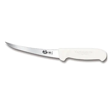 Victorinox 5.6607.15 Boning Knife – 6" Curved Semi-Stiff Blade, White Fibrox Handle, Steel, Stamped