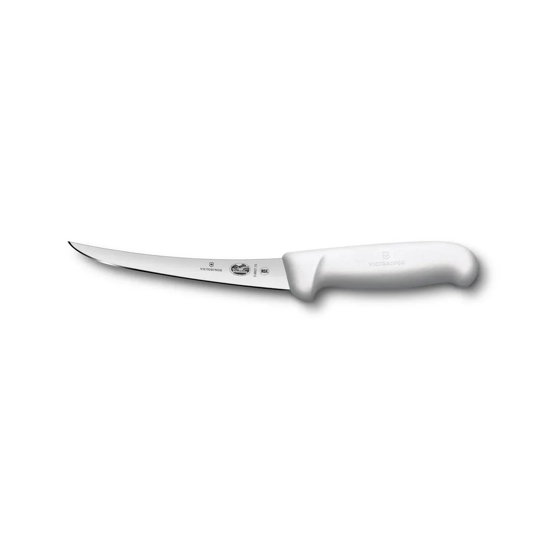 Victorinox 5.6607.15B Boning Knife - 6" Curved Blade, Stainless Steel, White Plastic Handle