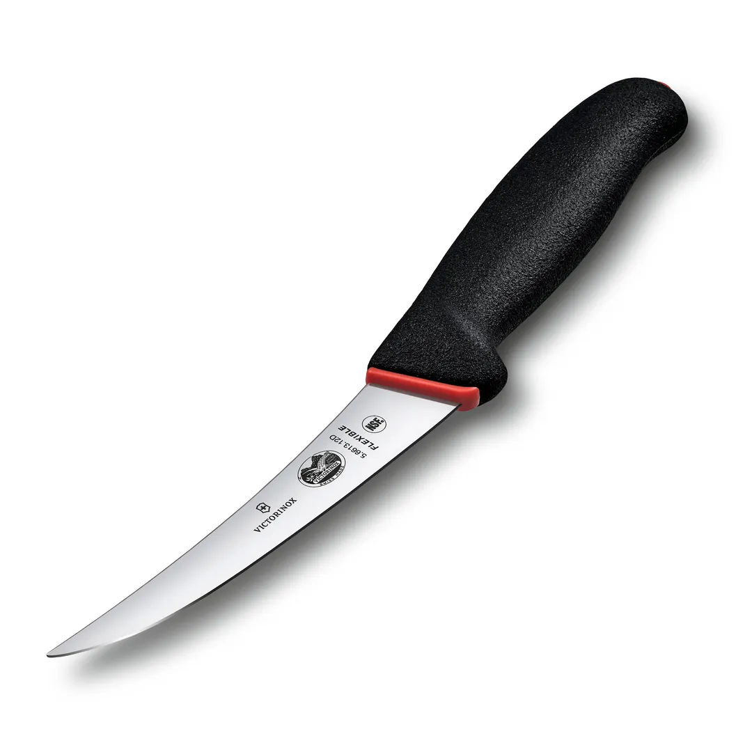 Victorinox 5.6613.12D Boning Knife – 5" Curved Stainless Blade, Black/Red Dual Grip Handle, NSF