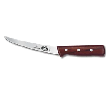 Victorinox 5.6616.15 Boning Knife – 6" Flexible Curved Blade, High Carbon Steel, Wood Handle, Stamped