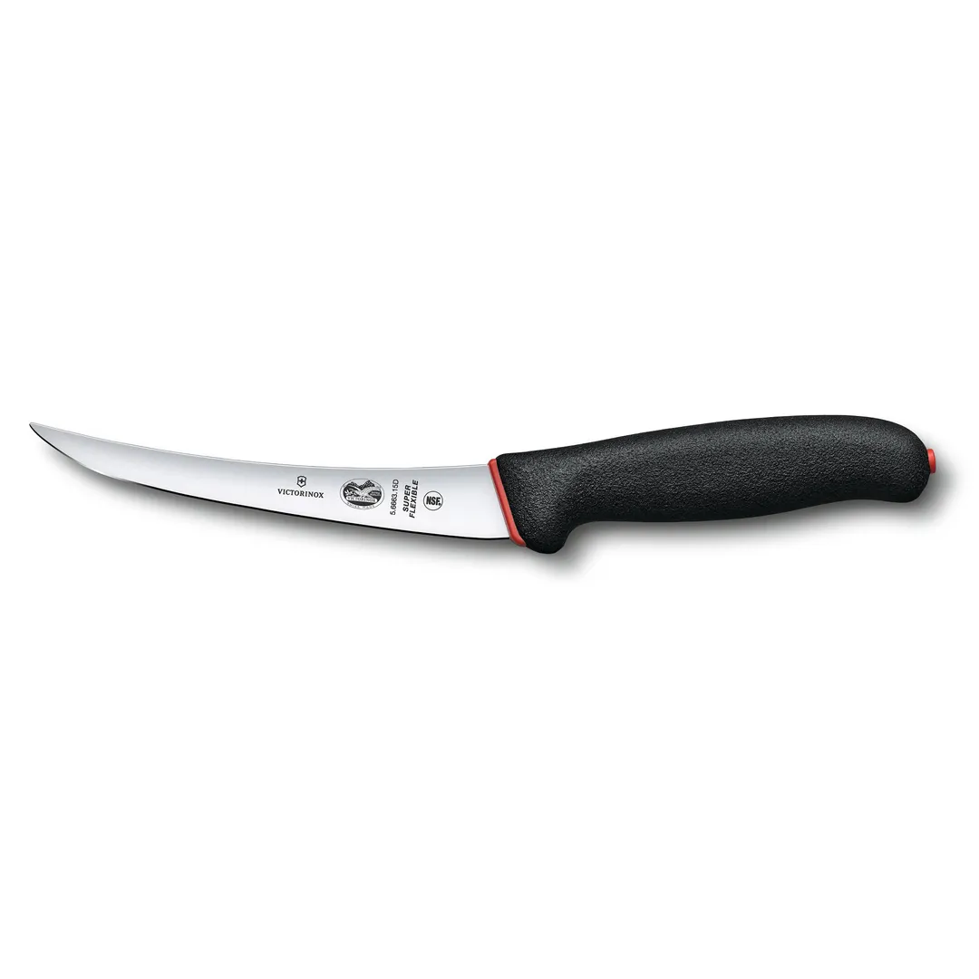 Victorinox 5.6663.15D Boning Knife – 6" Curved Flexible Blade, Steel, Black/Red Dual Grip, NSF