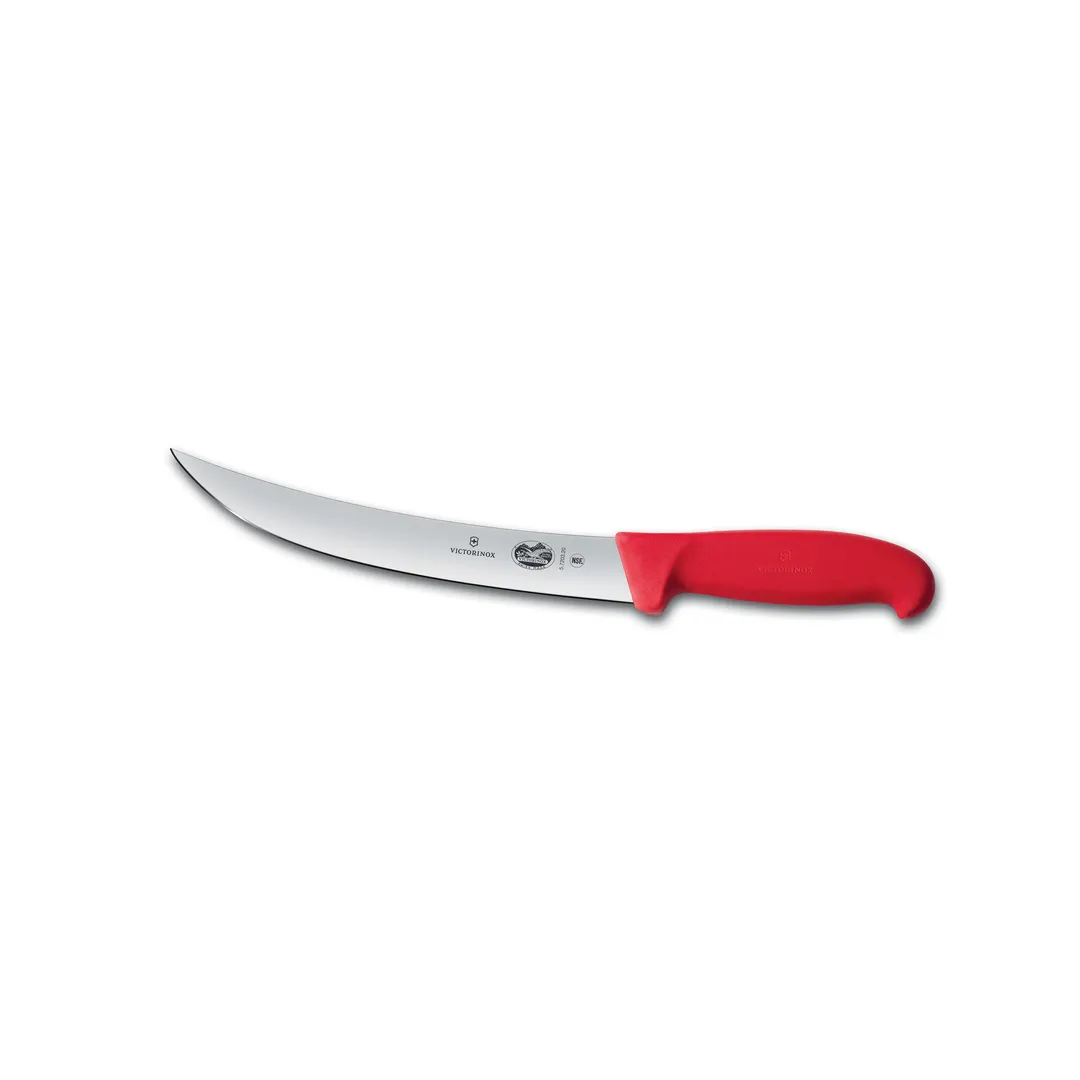 Victorinox 5.7201.20B - Stamped 8" Stainless Steel Breaking Knife with Red Fibrox Plastic Handle