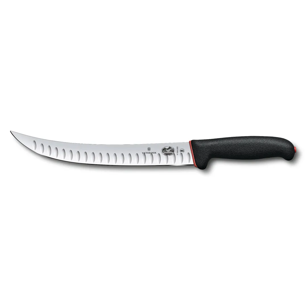 Victorinox 5.7223.25D Breaking Knife – 10" Curved Granton Black Plastic Handle Stmpd Steel Blade NSF