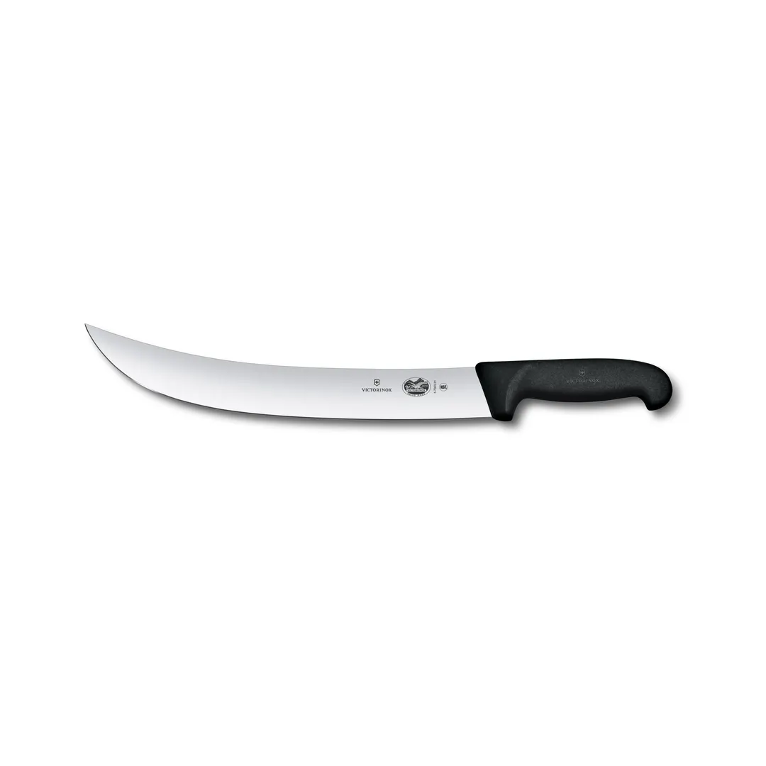 Victorinox 5.7303.31B Cimeter Knife - Stamped 12" Blade, Wood Handle, Black Fibrox, Cutlery