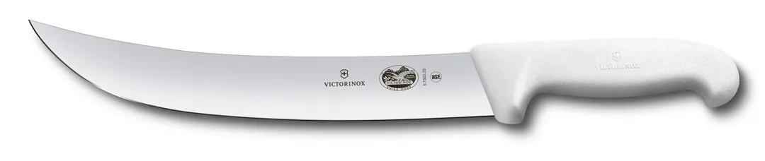 Victorinox 5.7307.25 Cimeter Knife – 10" Blade, White Fibrox Pro Handle, High‑Carbon Steel, NSF