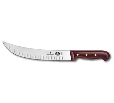Victorinox 5.7320.25 Cimeter Knife – 10" Curved Granton Edge, Stamped Wood Handle